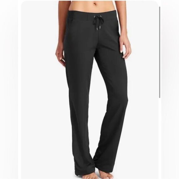 Athleta Midtown Wide Leg Trousers Pants Black 4 - Picture 2 of 9